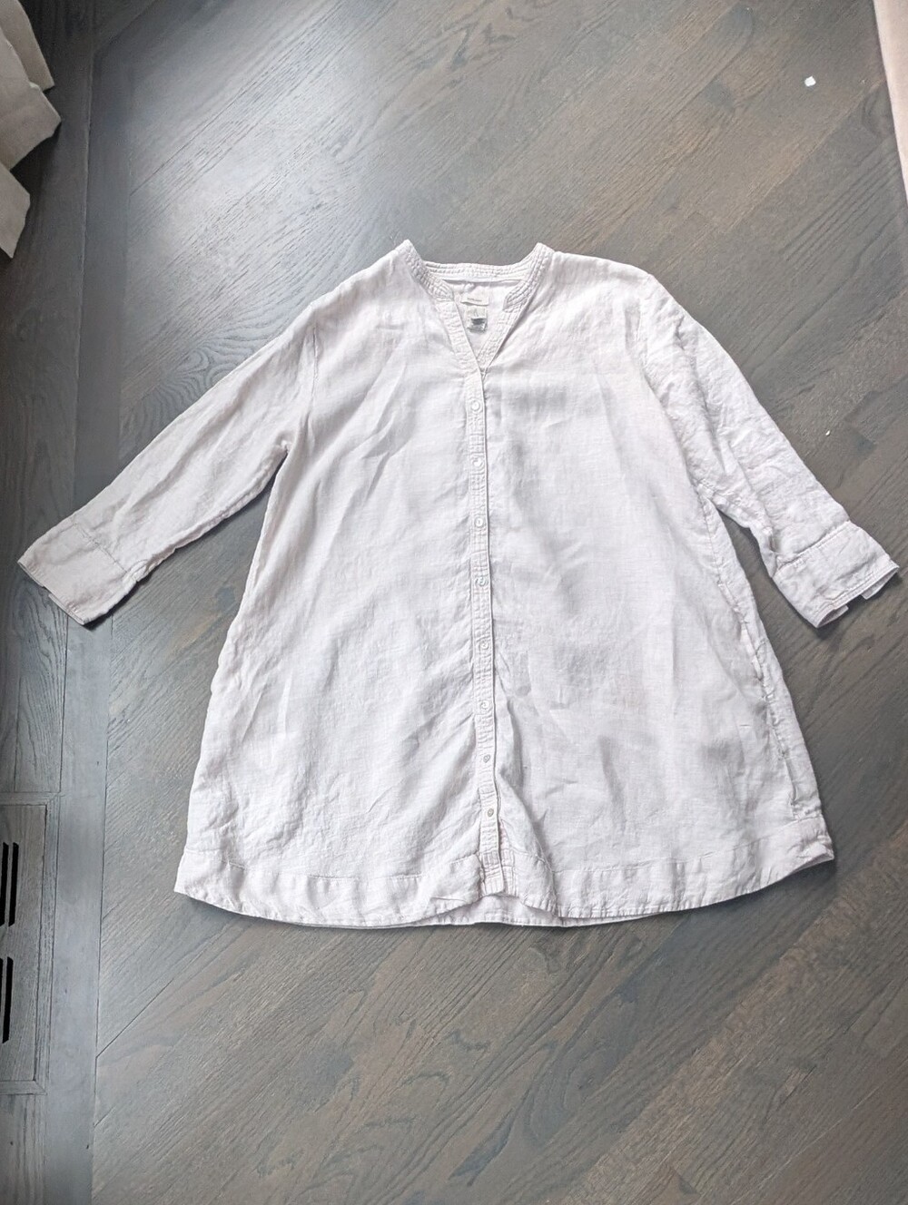 JOIE Womens Beige 100% Linen Button Front Tunic Top Shirt Size M